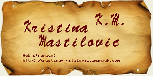 Kristina Mastilović vizit kartica